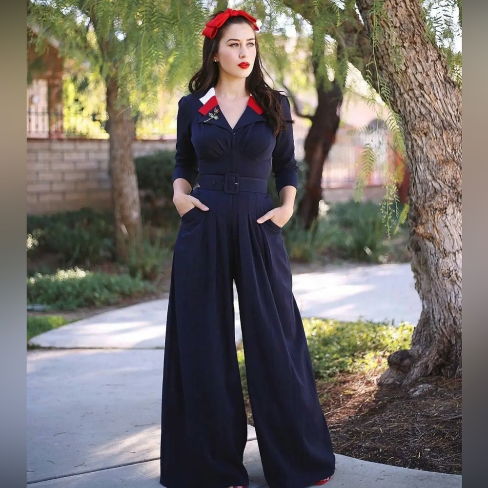 Miss Candyfloss Navy Jumpsuit